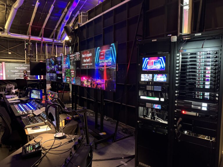 Fox Weitzel working in the BattleBots production control room