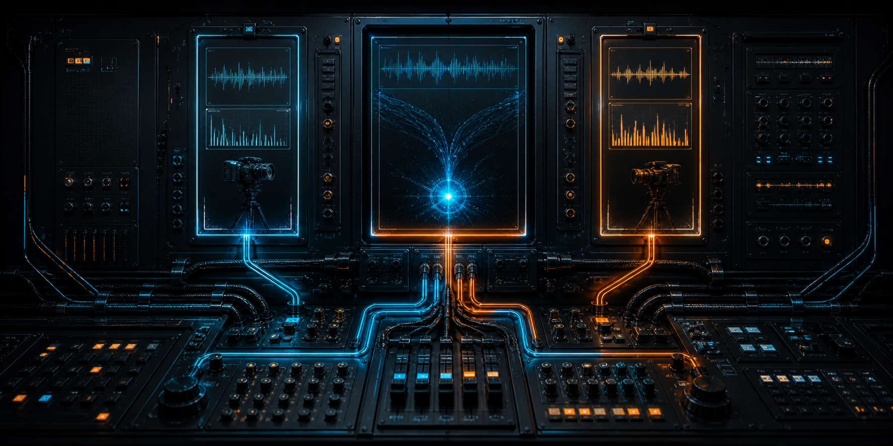A modular media system carrying one signal into multiple channels